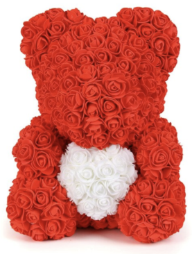 Artificial Rose Bear Heart 40cm